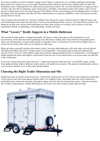 Luxury Restroom Rentals That Mirror 5-Star Hotel Top Quality