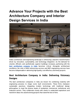 Advancing Projects with Premier Architecture & Design