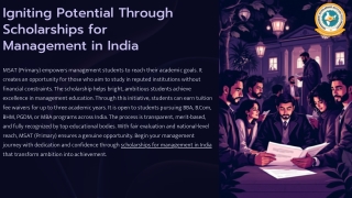 Igniting Potential through Scholarships for Management in India