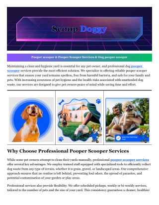 Pooper Scooper Services