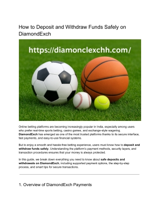How to Deposit and Withdraw Funds Safely on DiamondExch