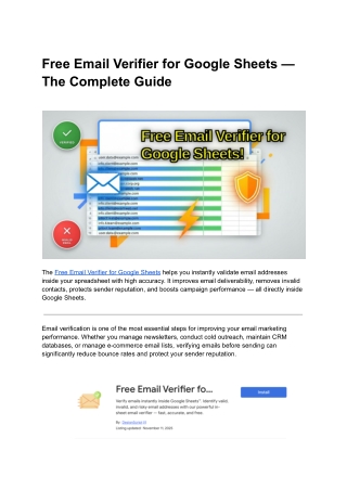 Free Email Verifier for Google Sheets — The Complete Guide