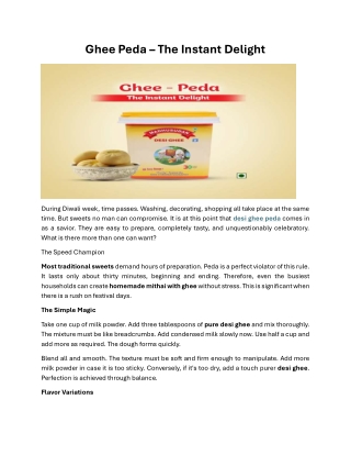 Ghee Peda – The Instant Delight