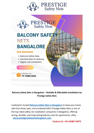 Balcony Safety Nets in Bangalore