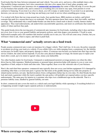 Commercial Auto Insurance for Food Trucks: A Practical Guide