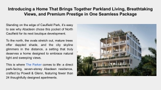 Introducing a Home That Brings Together Parkland Living and Premium Prestige