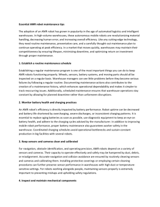 Essential AMR robot maintenance tips