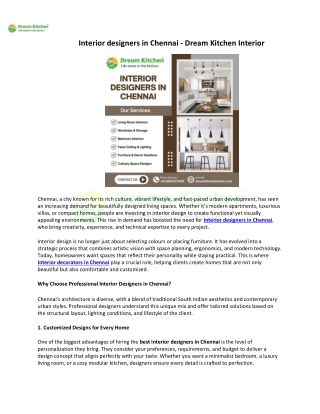 Interior designers in Chennai