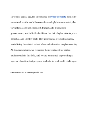 Build Your Future with an Advanced Cyber Security Education Program