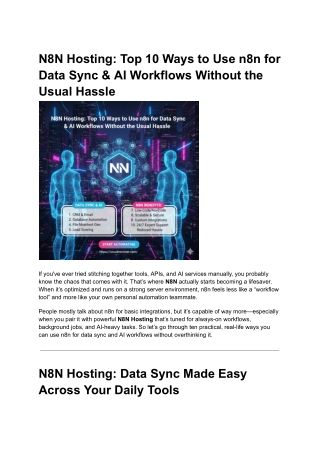 N8N Hosting_ Top 10 Ways to Use n8n for Data Sync & AI Workflows Without the Usual Hassle