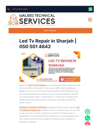 Led Tv Repair in Sharjah by Waleed Technical Services