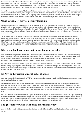 24/7 Airport Taxi Israel: Late-Night Arrivals Made Easy