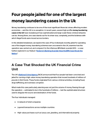 Major Money Laundering Cases in the UK | Andorra Facts