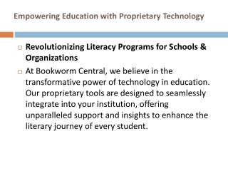 Empowering Education with Proprietary Technology