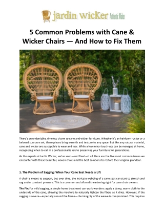 5 Common Problems with Cane & Wicker Chairs — And How to Fix Them