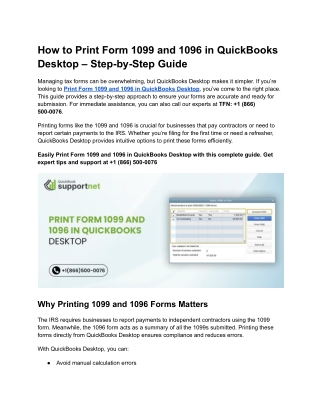 How to Print Form 1099 and 1096 in QuickBooks Desktop – Step-by-Step Guide