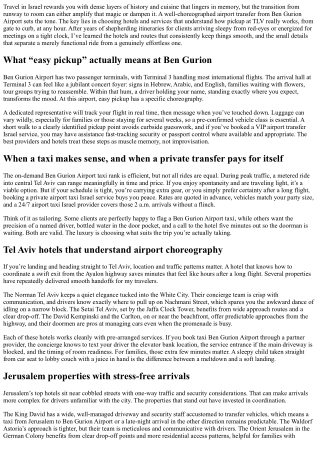 Airport Transfer Ben Gurion Airport: Hotels with Easy Pickup