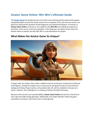 Aviator Game Online Win Win’s Ultimate Guide