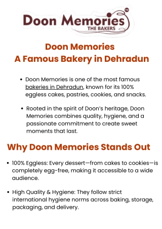 Doon Memories A Famous Bakery in Dehradun