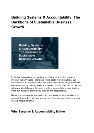 Building Systems & Accountability_ The Backbone of Sustainable Business Growth