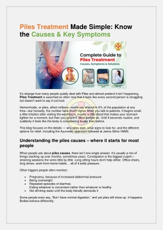 Piles Treatment Made Simple Know the Causes & Key Symptoms