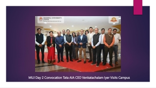MUJ Day 2 Convocation Tata AIA CEO Venkatachalam Iyer Visits Campus, jaipur.manipal.edu,