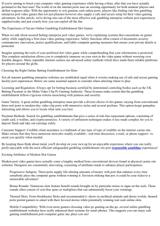 Capitalize Fun with the very best Secure Casino Slot Experiences!