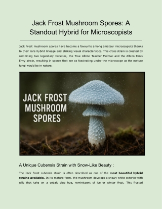 Jack Frost Mushroom Spores_ A Standout Hybrid for Microscopists