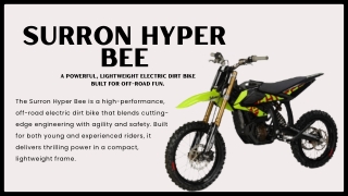 Surron Hyper Bee – The Next Level Electric Dirt Bike
