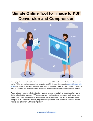 Simple Online Tool for Image to PDF Conversion and Compression
