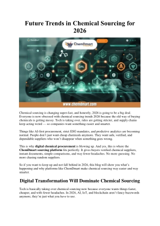 Future Trends in Chemical Sourcing for 2026