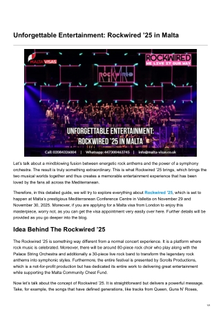 Unforgettable Entertainment Rockwired 25 in Malta