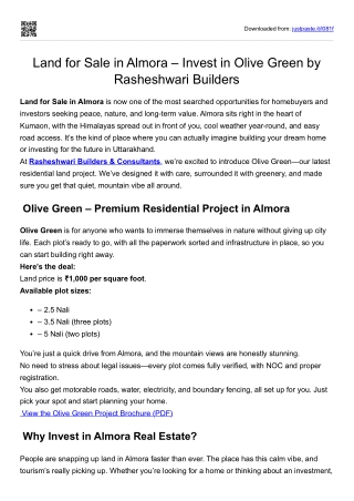 Land for Sale in Almora – Invest in Olive Green