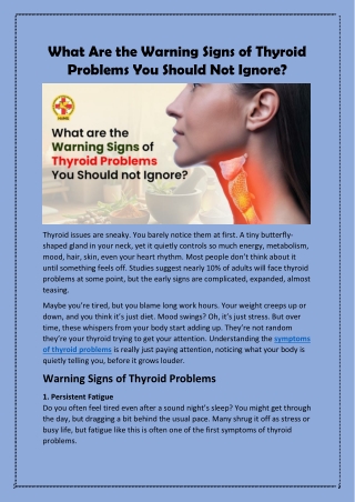What Are the Warning Signs of Thyroid Problems You Should Not Ignore