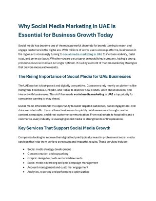Why Social Media Marketing in UAE Is Essential for Business