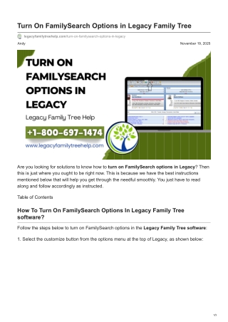 Turn On FamilySearch Options in Legacy Family Tree