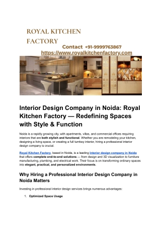 Interior Design Company in Noida | Stylish & Affordable Home Interiors