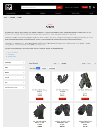 High-quality Tactical Gloves in Quebec, Canada