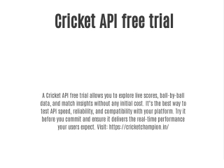Cricket API free trial
