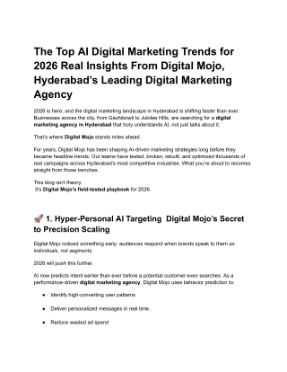 The Top AI Digital Marketing Trends for 2026 Real Insights From Digital Mojo, Hy