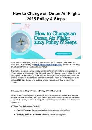 How to Change an Oman Air Flight_ 2025 Policy & Steps
