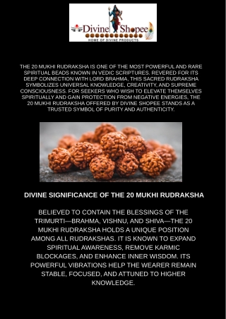 20 Mukhi Rudraksha – A Divine Source of Supreme Protection & Enlightenment