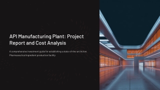 API Manufacturing Plant Project PDF Report 2025