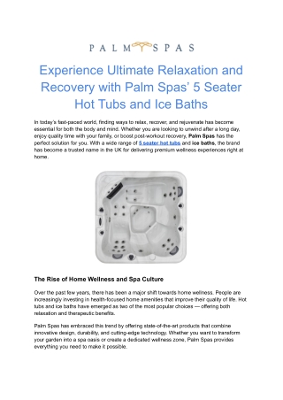 Premium Hot Tubs for Ultimate Relaxation & Hydrotherapy – Palm Spas