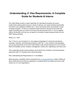 Understanding J1 Visa Requirements_ A Complete Guide for Students & Interns