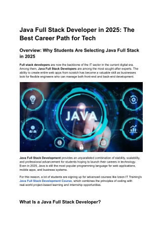 Java Full Stack Developer in 2025