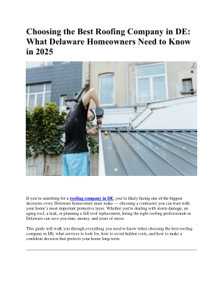 Top Roofing Company in DE | Trusted Delaware Roof Experts