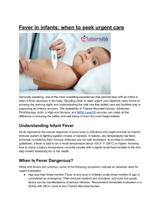 Fever in infants_ when to seek urgent care