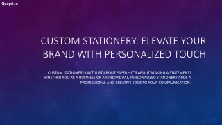 Custom Stationery Elevate Your Brand with Personalized Touch