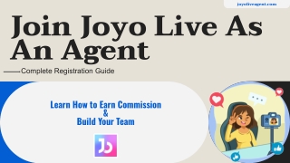 Want to Join Joyo Live? Here's the New Agent Registration PDF